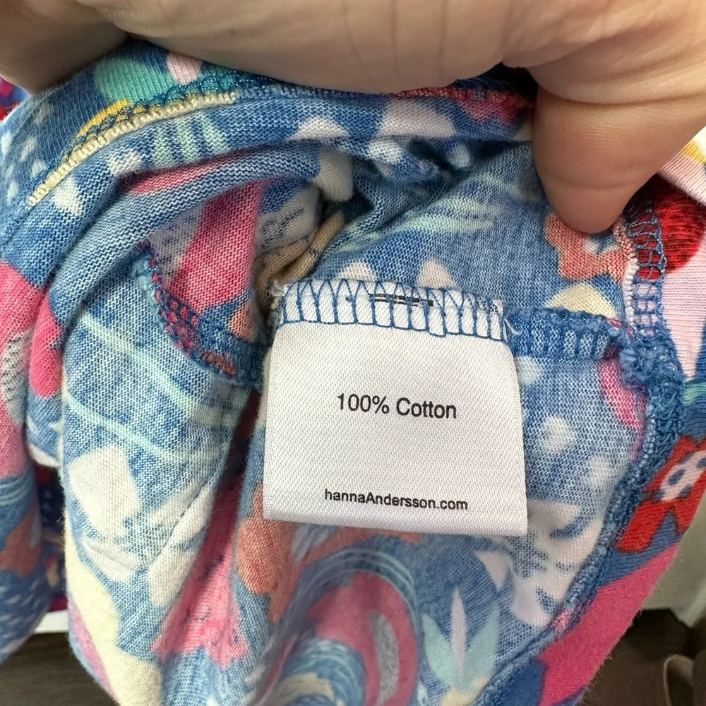 Hanna Andersson Blue Striped Floral Dress (Size 130/8)